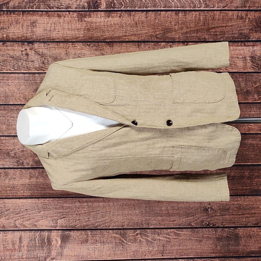 Goodfellow & Co Mens Linen Blend Chevron Tweed Tan Heather Blazer